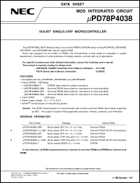 UPD78P4038GK-BE9 Datasheet