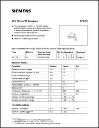 BFQ74 Datasheet