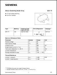 BAV74 Datasheet