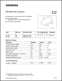 BF841 Datasheet