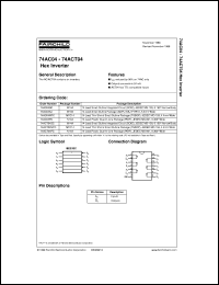 74AC04MTCX Datasheet
