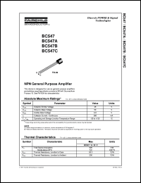 BC547A Datasheet