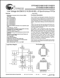 CY7C4211V-25JC Datasheet