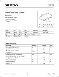BSP299 Datasheet