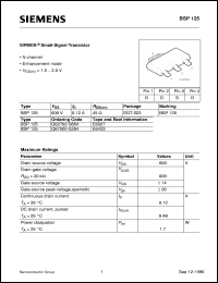 BSP125 Datasheet