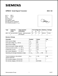 BSS149 Datasheet