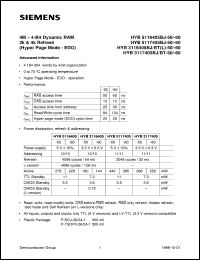 HYB3116405BJ-50 Datasheet